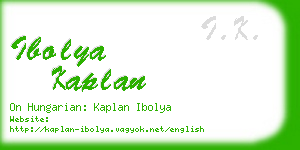 ibolya kaplan business card